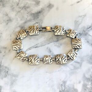 Sterling Silver Square Bracelet Signed Rr 925